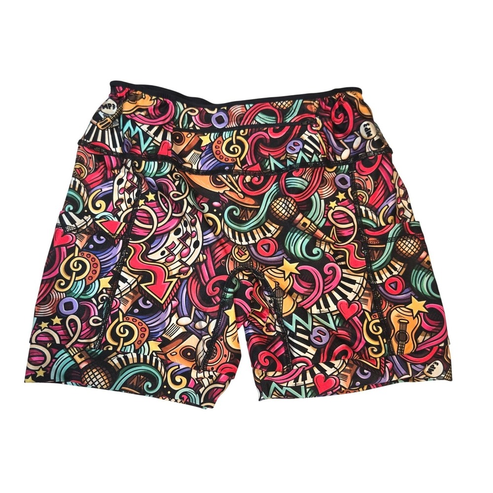 SparkleSkirts Womens Music Doodle Compression Shorts Sporty XL